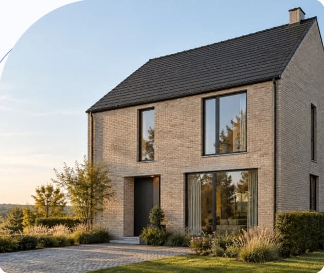 Façade d'une maison wallonne en briques